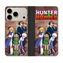 Housse cuir portefeuille Pour Iphone 17 Pro Manga Hunter X Hunter Vintage