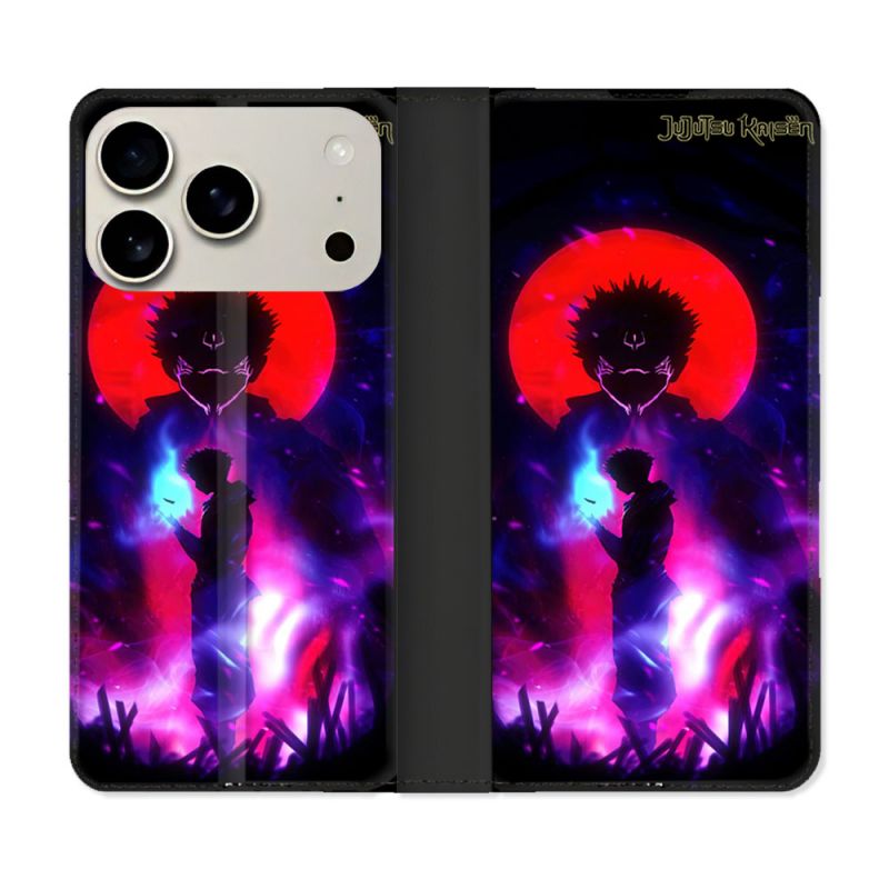 Housse cuir portefeuille Pour Iphone 17 Pro Manga Jujutsu Kaisen Itadori Sukuna