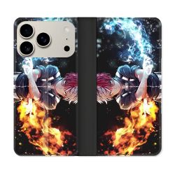 Housse cuir portefeuille Pour Iphone 17 Pro Manga My Hero Academia Shoto