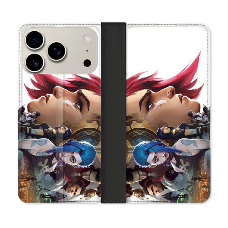 Housse cuir portefeuille Pour Iphone 17 Pro Max Arcane Jinx Sœur