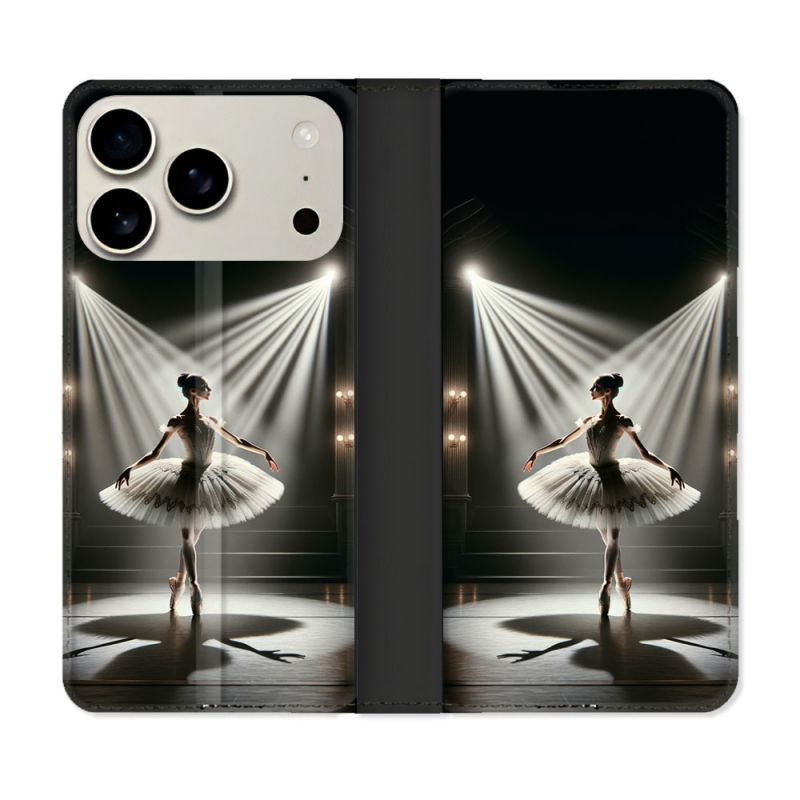 Housse cuir portefeuille Pour Iphone 17 Pro Max Danseuse Lumière