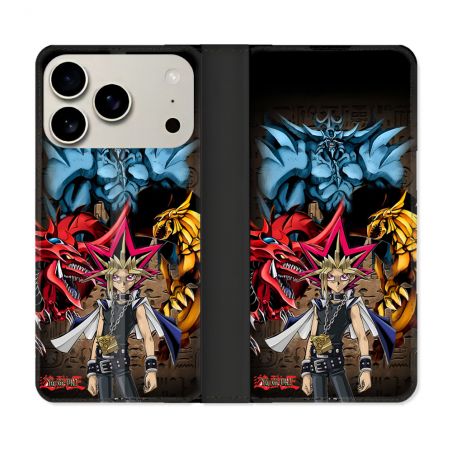 Housse cuir portefeuille Pour Iphone 17 Pro Manga Yu Gi Oh