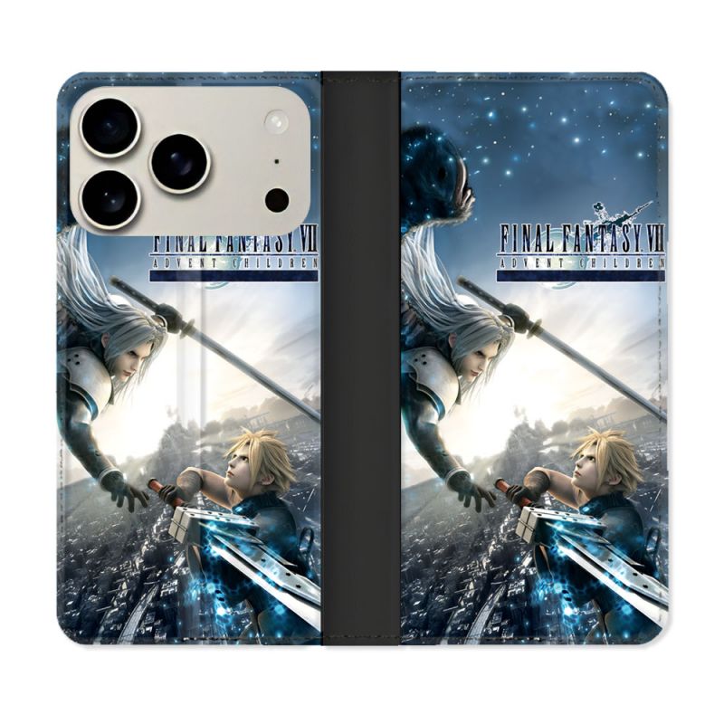 Housse cuir portefeuille Pour Iphone 17 Pro Max Final Fantaisy