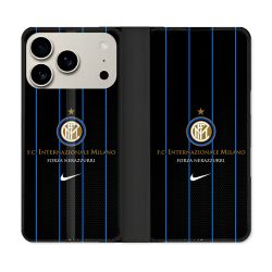 Housse cuir portefeuille Pour Iphone 17 Pro Max Foot Inter Milan