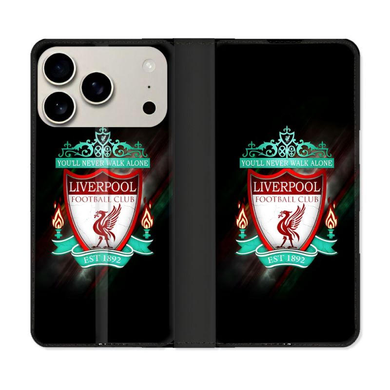 Housse cuir portefeuille Pour Iphone 17 Pro Max Foot Liverpool