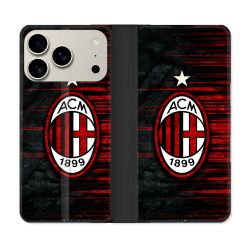 Housse cuir portefeuille Pour Iphone 17 Pro Max Foot Milan AC