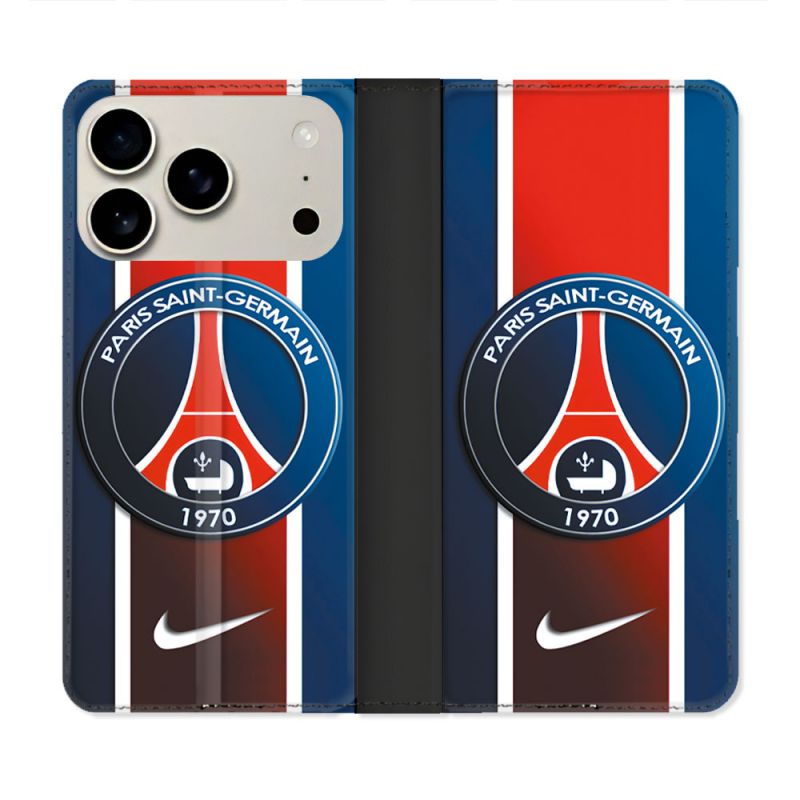 Housse cuir portefeuille Pour Iphone 17 Pro Max Foot PSG 1970