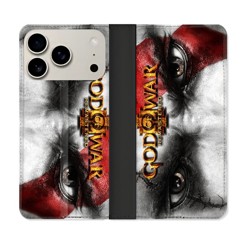 Housse cuir portefeuille Pour Iphone 17 Pro Max God Of War GOW