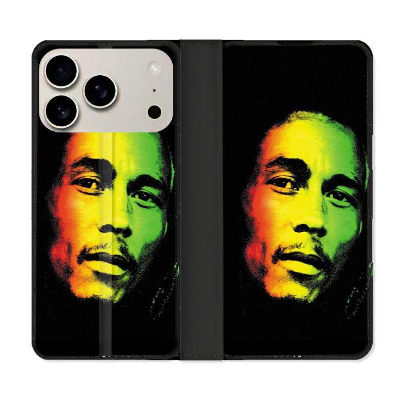 Housse cuir portefeuille Pour Iphone 17 Pro Musique Bob Marley 2