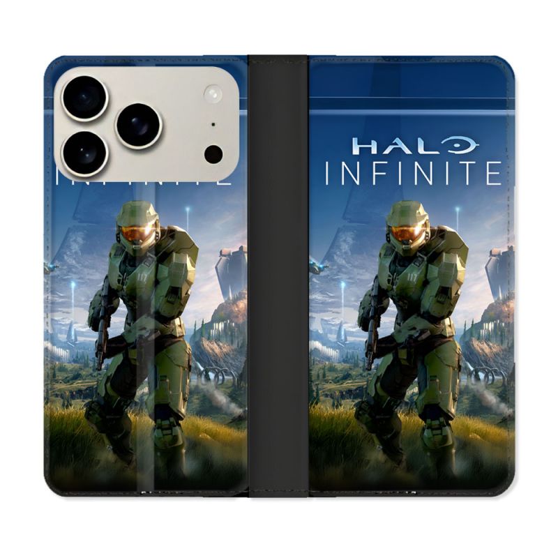 Housse cuir portefeuille Pour Iphone 17 Pro Max Halo