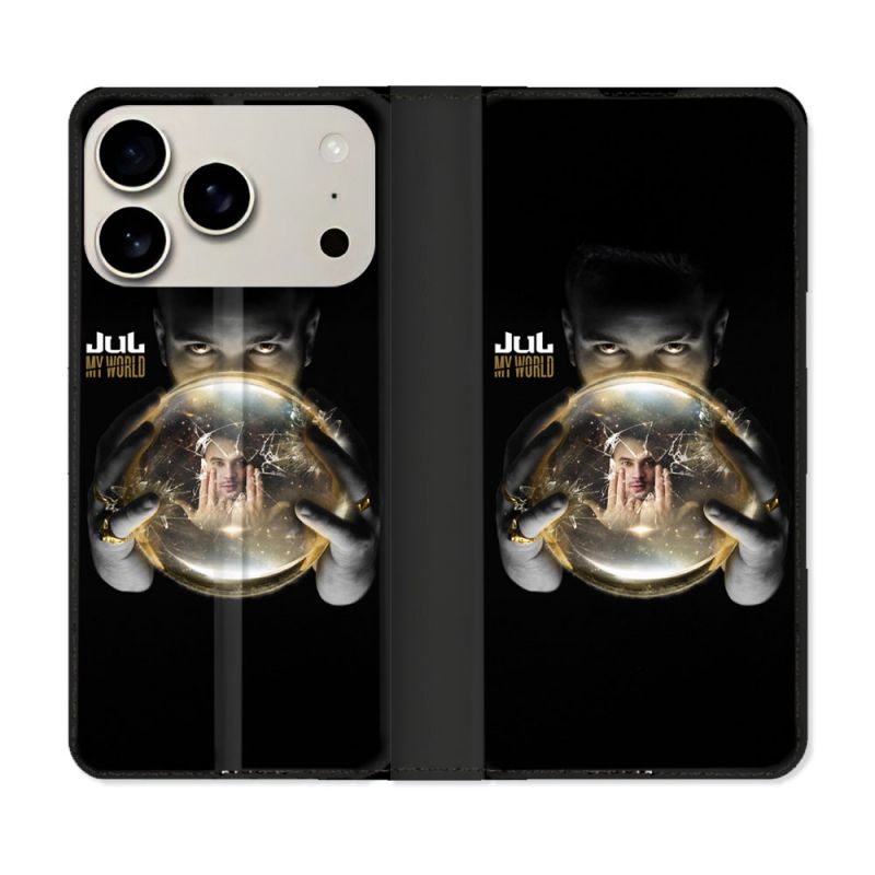 Housse cuir portefeuille Pour Iphone 17 Pro Musique Jul Affiche