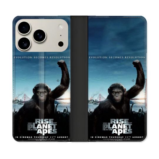 Housse cuir portefeuille Pour Iphone 17 Pro Max La Planete Des Singes