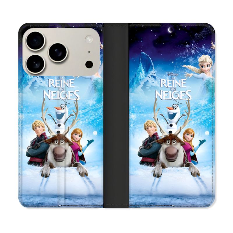 Housse cuir portefeuille Pour Iphone 17 Pro Max La Reine Des Neiges