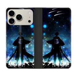 Housse cuir portefeuille Pour Iphone 17 Pro Max Manga Attaque Titans Levi