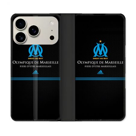 Housse cuir portefeuille Pour Iphone 17 Pro Olympique Marseille OM Fier etre Marseillais