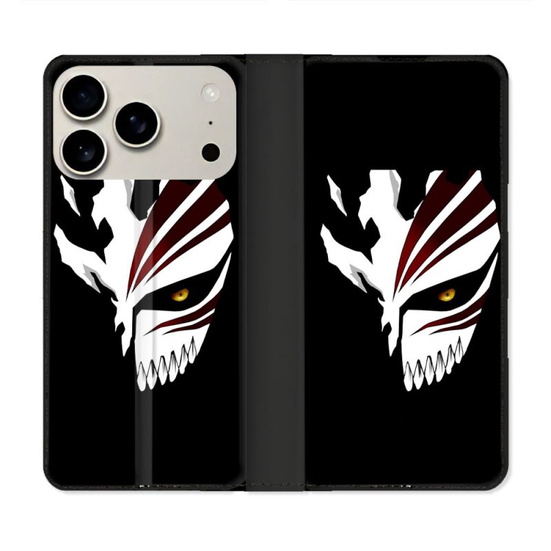 Housse cuir portefeuille Pour Iphone 17 Pro Max Manga Bleach Masque