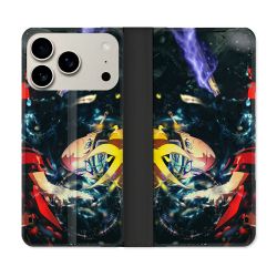 Housse cuir portefeuille Pour Iphone 17 Pro Max Manga Boruto Eclair