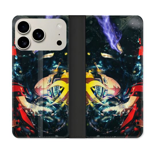 Housse cuir portefeuille Pour Iphone 17 Pro Max Manga Boruto Eclair