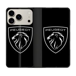 Housse cuir portefeuille Pour Iphone 17 Pro Peugeot
