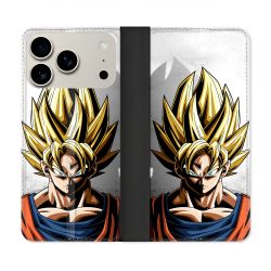 Housse cuir portefeuille Pour Iphone 17 Pro Max Manga Dragon Ball Sangoku Portrait