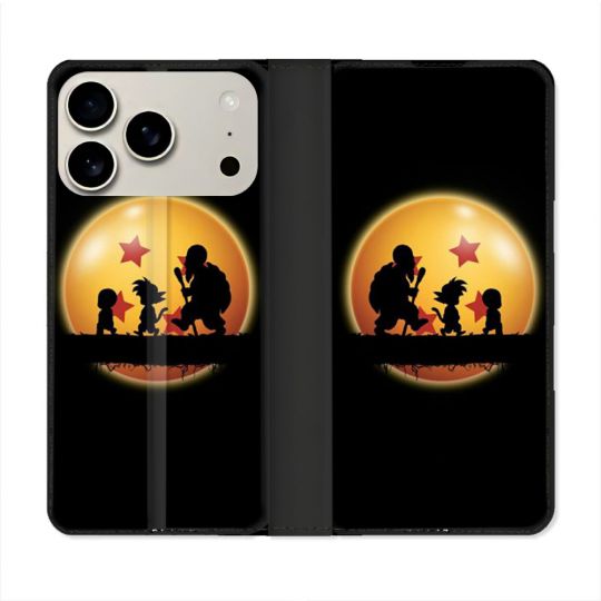 Housse cuir portefeuille Pour Iphone 17 Pro Max Manga Dragon Ball Vintage