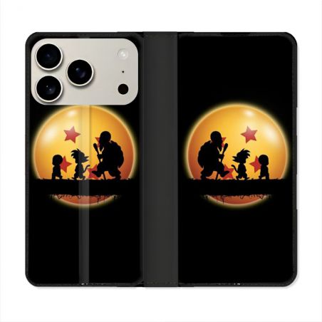 Housse cuir portefeuille Pour Iphone 17 Pro Max Manga Dragon Ball Vintage