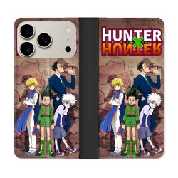 Housse cuir portefeuille Pour Iphone 17 Pro Max Manga Hunter X Hunter Vintage