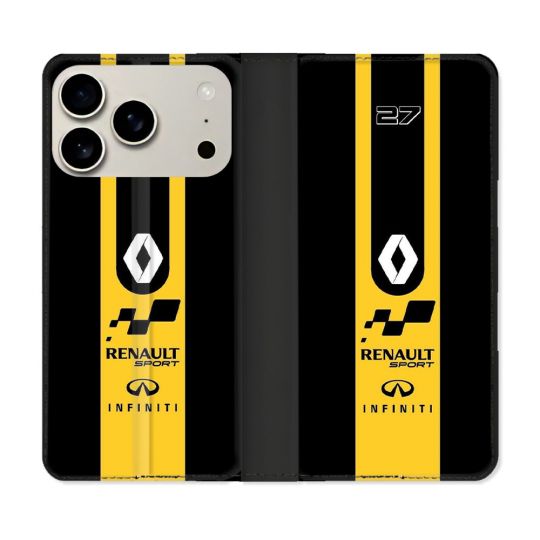 Housse cuir portefeuille Pour Iphone 17 Pro Renault