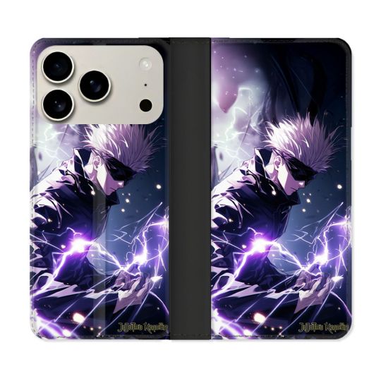 Housse cuir portefeuille Pour Iphone 17 Pro Max Manga Jujutsu Kaisen Gojo Saturo