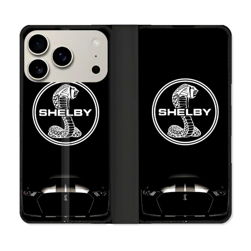Housse cuir portefeuille Pour Iphone 17 Pro Shelby
