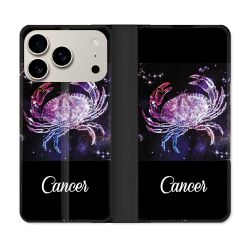 Housse cuir portefeuille Pour Iphone 17 Pro Signe Zodiaque 2 Cancer