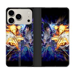 Housse cuir portefeuille Pour Iphone 17 Pro Max Manga Naruto VS
