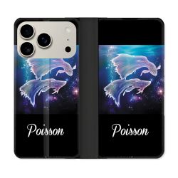Housse cuir portefeuille Pour Iphone 17 Pro Signe Zodiaque 2 Poisson