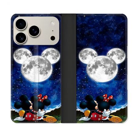 Housse cuir portefeuille Pour Iphone 17 Pro Max Mickey Minnie
