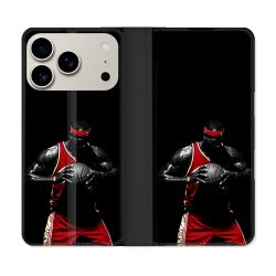 Housse cuir portefeuille Pour Iphone 17 Pro Sport Basketeur