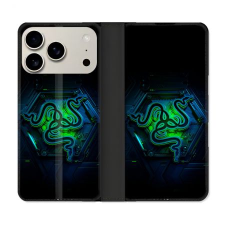 Housse cuir portefeuille Pour Iphone 17 Pro Max Razer