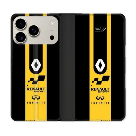 Housse cuir portefeuille Pour Iphone 17 Pro Max Renault