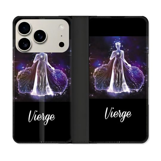 Housse cuir portefeuille Pour Iphone 17 Pro Max Signe Zodiaque 2 Vierge