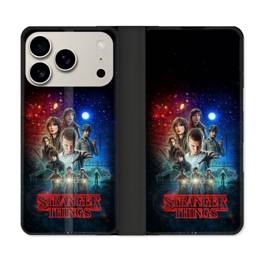 Housse cuir portefeuille Pour Iphone 17 Pro Stranger Things Affiche 1