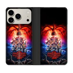 Housse cuir portefeuille Pour Iphone 17 Pro Stranger Things Affiche 2
