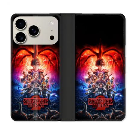 Housse cuir portefeuille Pour Iphone 17 Pro Stranger Things Affiche 2