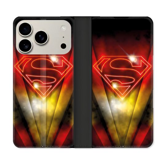 Housse cuir portefeuille Pour Iphone 17 Pro Superman Logo
