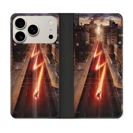 Housse cuir portefeuille Pour Iphone 17 Pro Max The Flash City
