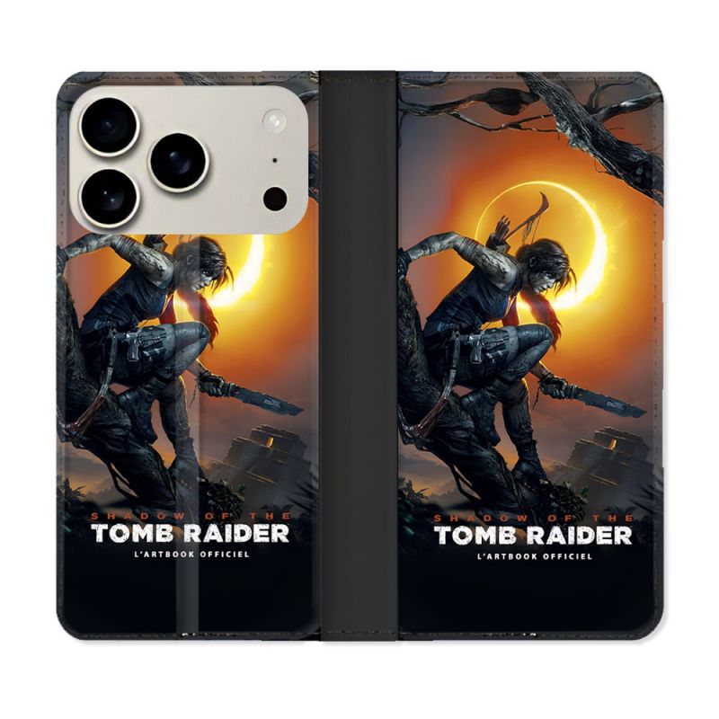 Housse cuir portefeuille Pour Iphone 17 Pro Max Tomb Raider