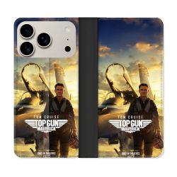 Housse cuir portefeuille Pour Iphone 17 Pro Max Top Gun