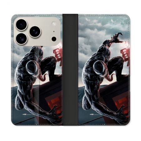 Housse cuir portefeuille Pour Iphone 17 Pro Max Venom