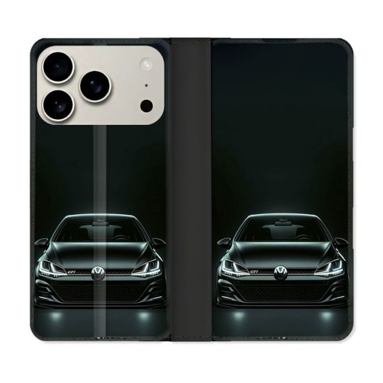 Housse cuir portefeuille Pour Iphone 17 Pro Max Volkwagen Golf GTI