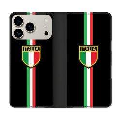 Housse cuir portefeuille Pour Iphone 17 Pro Max Voyage Italie 3 Noir