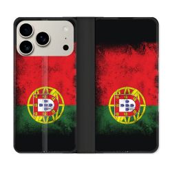 Housse cuir portefeuille Pour Iphone 17 Pro Max Voyage Portugal Drapeau
