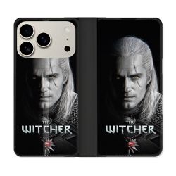 Housse cuir portefeuille Pour Iphone 17 Pro The Witcher Noir